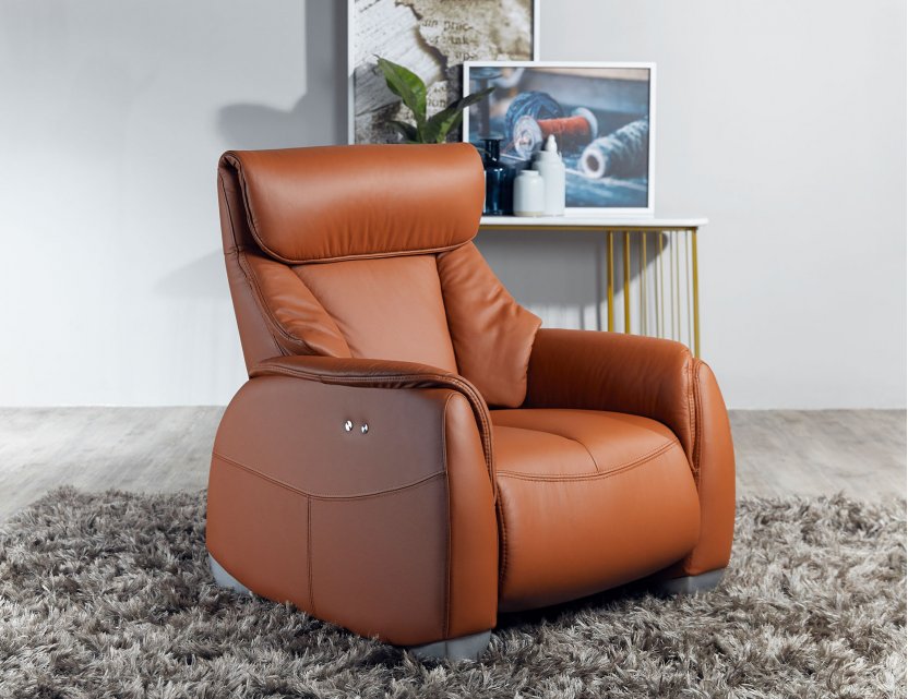 Sho Motorised Leather Recliner Sofa with High Backrest and Touch Sensors