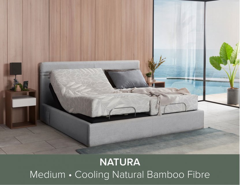 Float Adjustable Bed with Natura Mattress and USB Ports