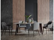 Kay Quartz Top Dining Table 2.4M with 8 Hatch Chairs