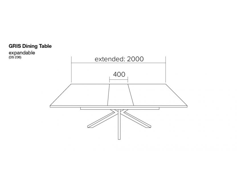 Gris Sintered Stone Top Extendable Dining Table With 4 Charles Dining Chairs