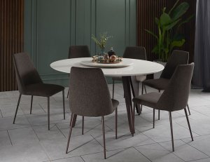 Kay Quartz Top Round Dining Table (1.5m)