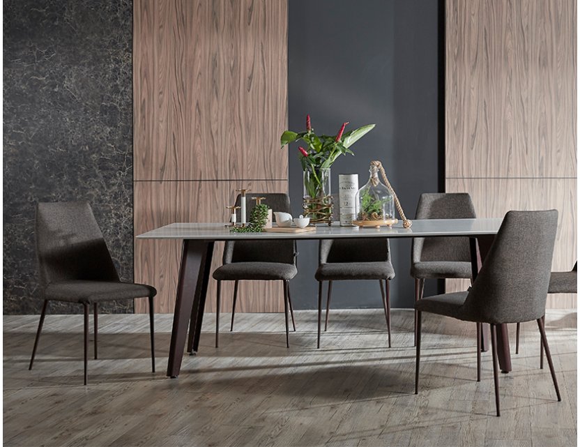 Kay Quartz Top Dining Table 2M with 6 Henry Chairs