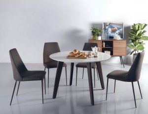 Kay Quartz Top Round Dining Table (1.2m)