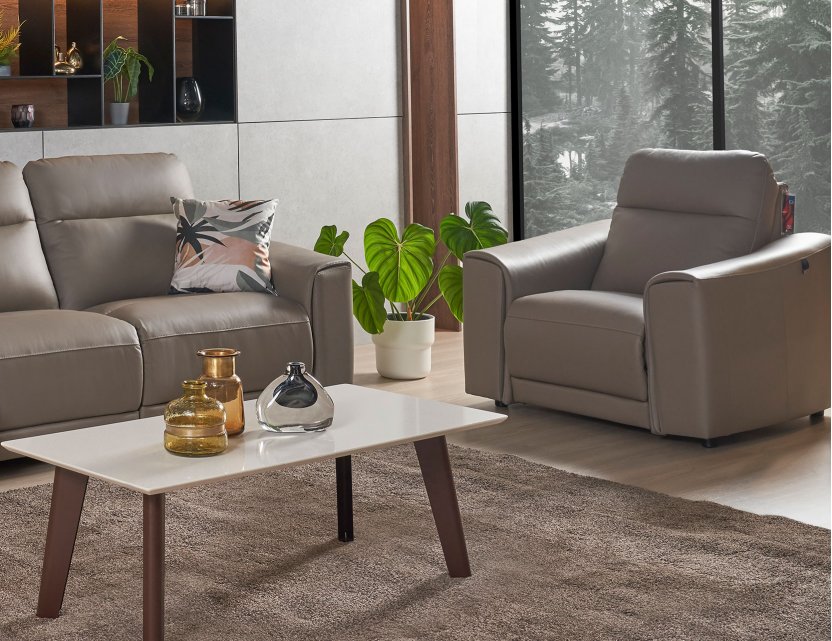 Grande Motorised Leather Recliner Sofa with High Backrests | All Seats Reclinable