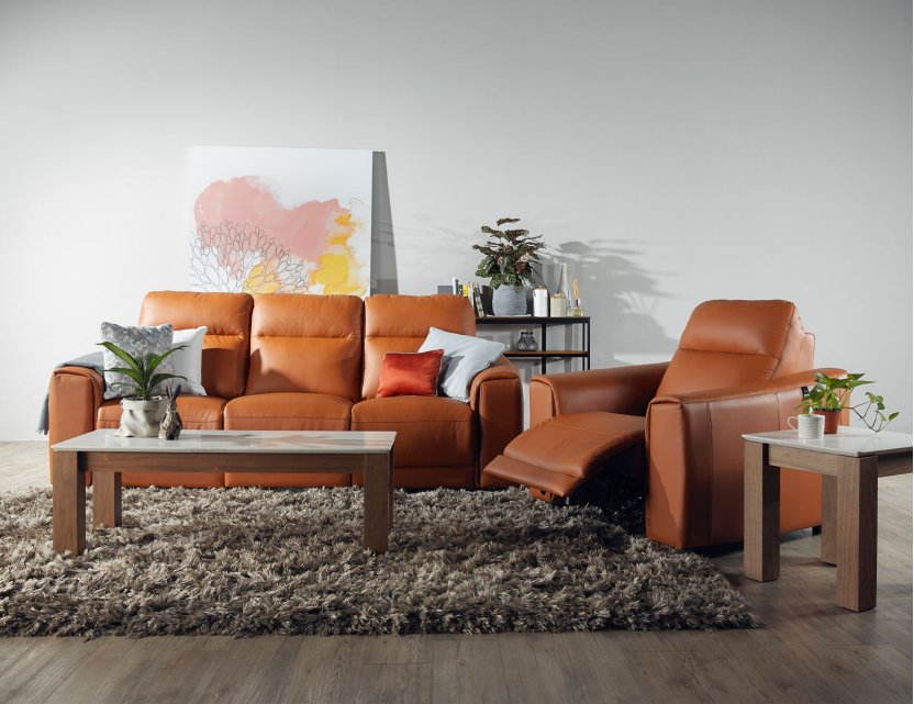 Grande Motorised Leather Recliner Sofa with High Backrests | All Seats Reclinable