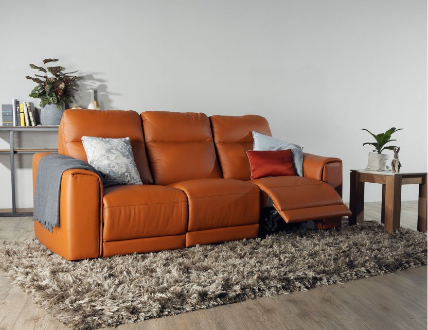 Grande Motorised Leather Recliner Sofa with High Backrests | All Seats Reclinable