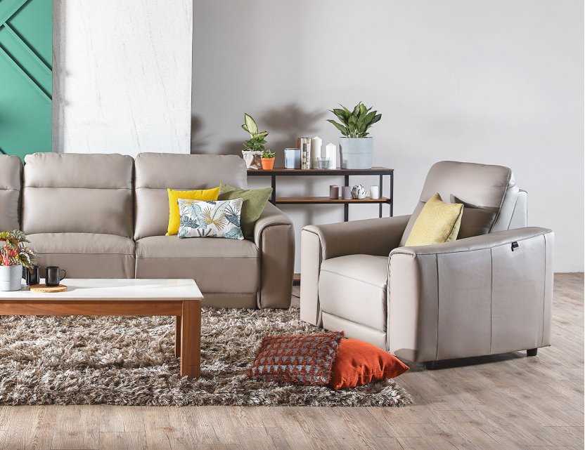 Grande Motorised Leather Recliner Sofa with High Backrests | All Seats Reclinable