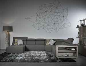Karl Fabric Sofa With Adjustable Headrest And Wooden Storage Arm Karl Fabric Sofa With Adjustable Headrest And Wooden Storage Arm