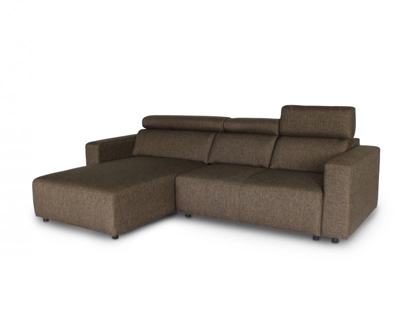 Karl SA L-Shape Fabric Sofa with Adjustable Headrests and Slim Arms