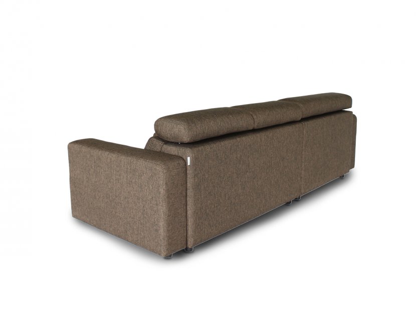 Karl SA L-Shape Fabric Sofa with Adjustable Headrests and Slim Arms