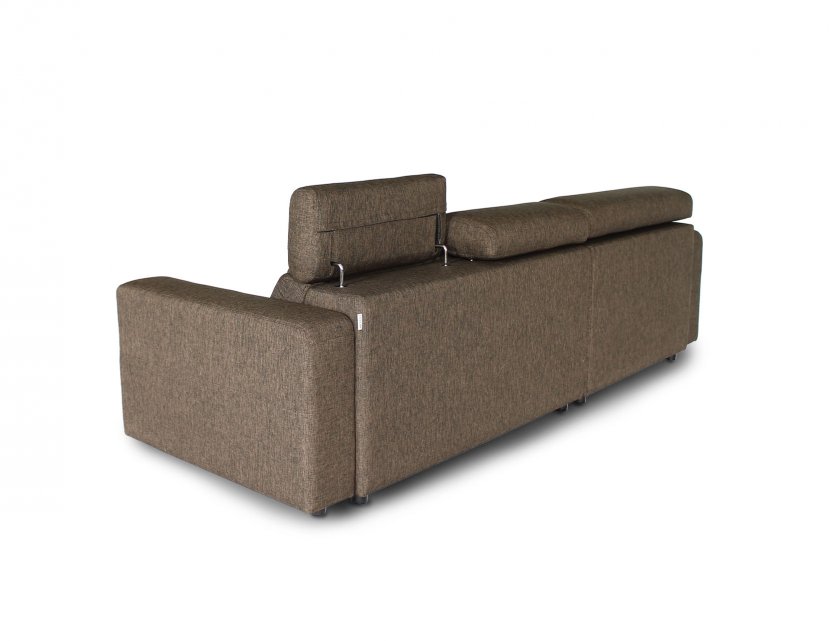Karl SA L-Shape Fabric Sofa with Adjustable Headrests and Slim Arms