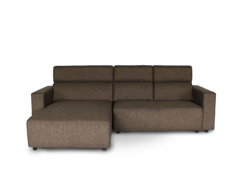 Karl SA L-Shape Fabric Sofa with Adjustable Headrests and Slim Arms