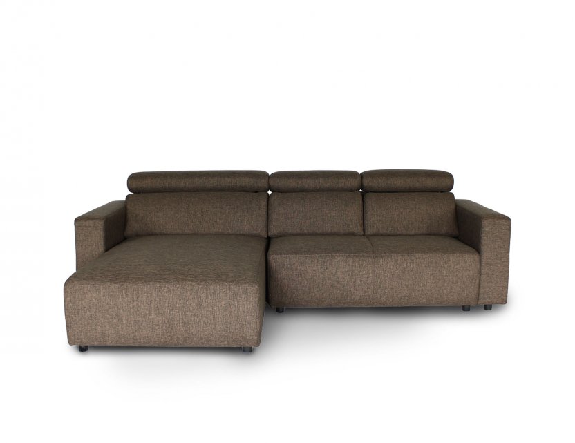 Karl SA L-Shape Fabric Sofa with Adjustable Headrests and Slim Arms