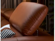 Korus L-Shape Leather Sofa with Adjustable Headrest