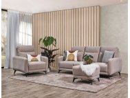 Leo Leather Sofa With High Backrest And Modern High Steel Legs