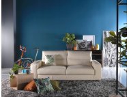 Tres Leather Sofa with High Backrest