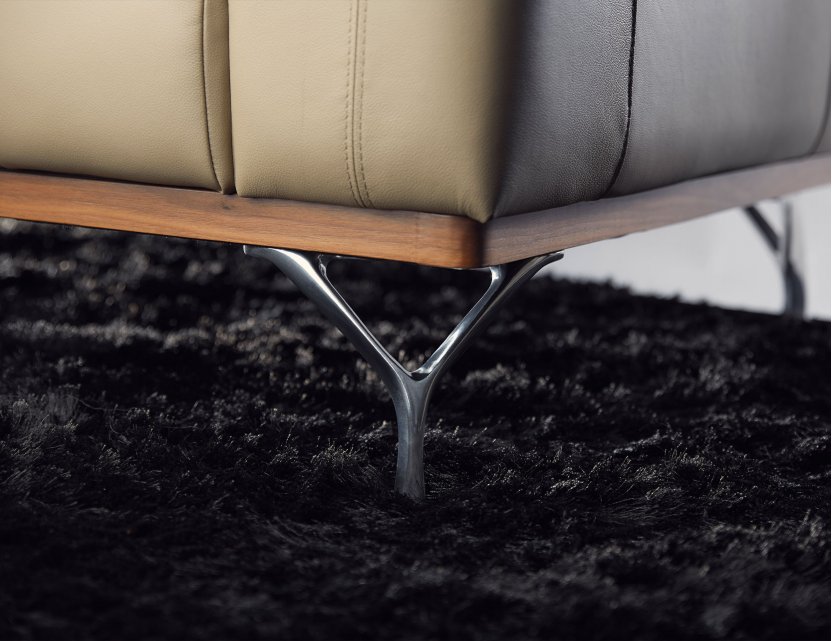 Yves Leather Sofa with Detachable Cushion